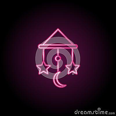 Lullaby toy neon icon. Simple thin line, outline vector of maternity icons for ui and ux, website or mobile application Stock Photo