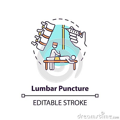 Lumbar puncture concept icon Vector Illustration