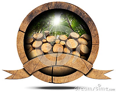 Lumber Industry - Wooden Icon Stock Photo