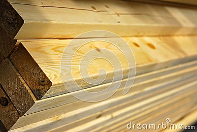 Lumber longways Stock Photo