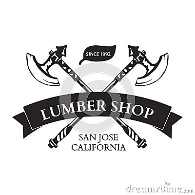 Lumber Shop Label Design Elements Vector Vector Illustration