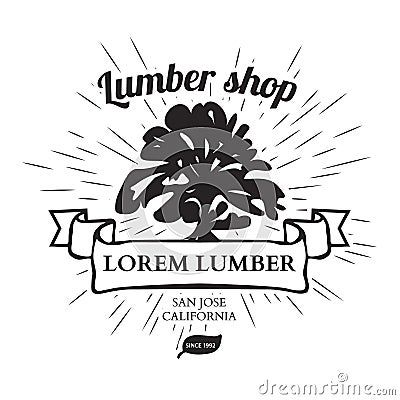 Lumber Shop Label Design Elements Vector Vector Illustration