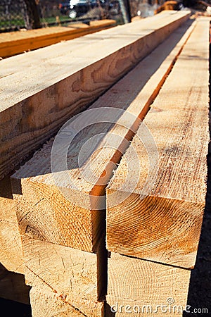 Lumber stack Stock Photo