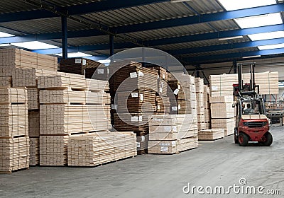 Lumber warehouse Stock Photo