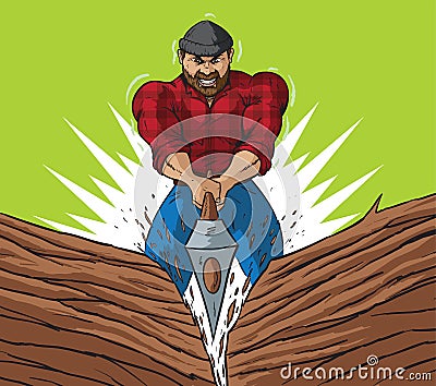 Lumberjack chop Vector Illustration