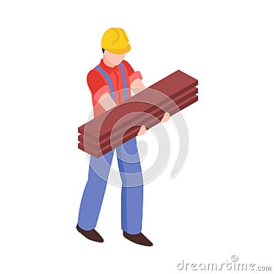 Lumberjack Isometric Illustration Vector Illustration