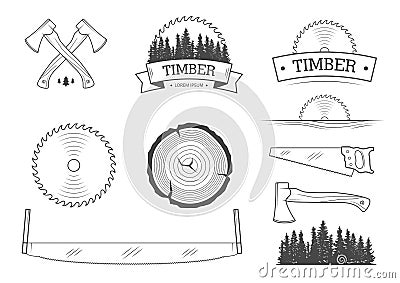 Lumberjack set Vector Illustration