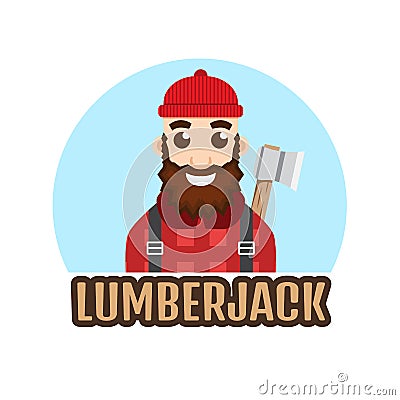 Lumberjack or Woodcutter logo. Vector illustration Vector Illustration