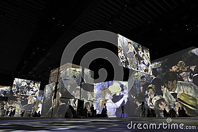 The LUME multimedia exhibition 'The French Impressionists' in Melbourne, Victoria, Australia Editorial Stock Photo