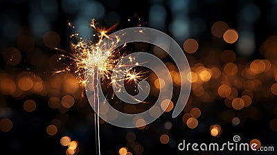 Luminescent Elegance: Sparkler's Radiant Glow Stock Photo