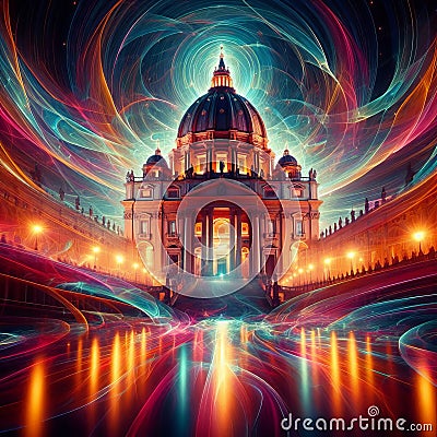A luminogram style image where the slow shutter speed makes the Stock Photo