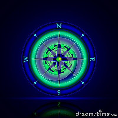 Luminous compass Vector Illustration