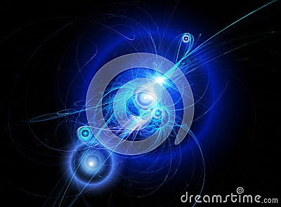 Luminous dark blue fractal Stock Photo