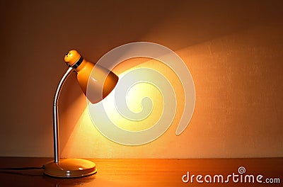 Luminous Desk Lamp Stock Photo