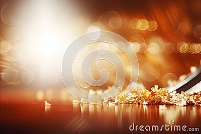 Luminous entertainment themed background with blurred bokeh effect and dynamic light sources Stock Photo