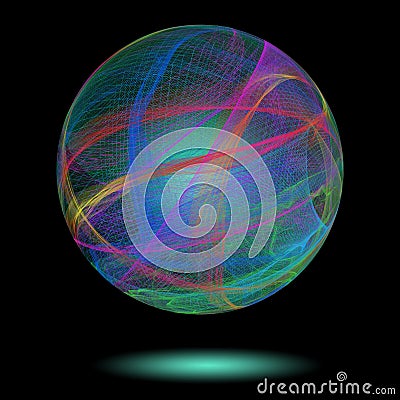 Luminous filamentous globe Stock Photo