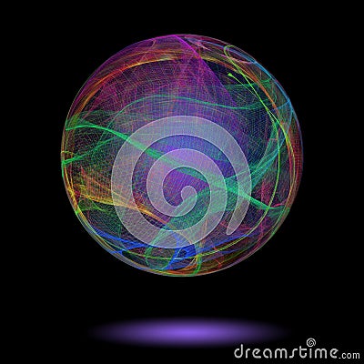 Luminous filamentous globe Stock Photo