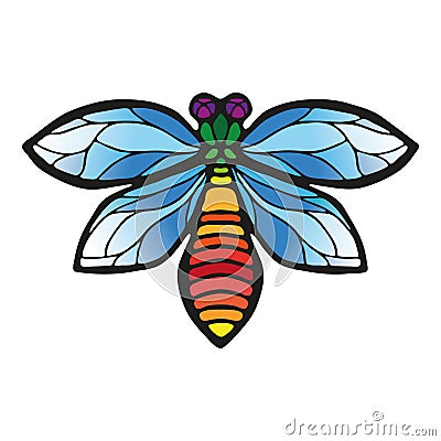 Gothic-inspired insect with luminous allure Vector Illustration