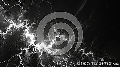 Luminous Intricacy: Abstract White Lightning Odyssey Stock Photo