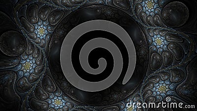 Luminous modern abstract background, fractal world. Digital space for use in design. Round shapes and lines. 3d render Stock Photo