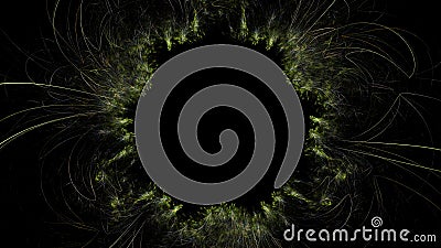 Luminous modern abstract background, fractal world. Digital space for use in design. Round shapes and lines. 3d render Stock Photo