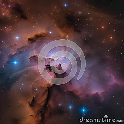 A luminous, sentient nebula resembling a cosmic river, flowing through the celestial plains3 Stock Photo