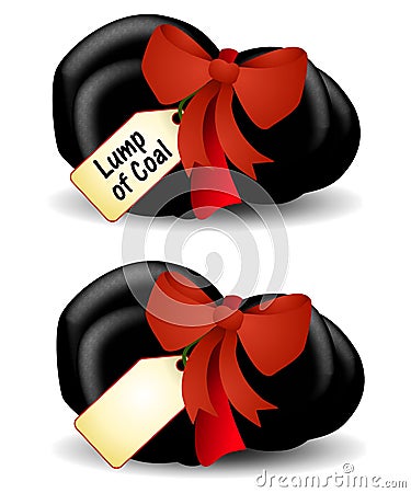 Lump of Coal for Christmas Cartoon Illustration