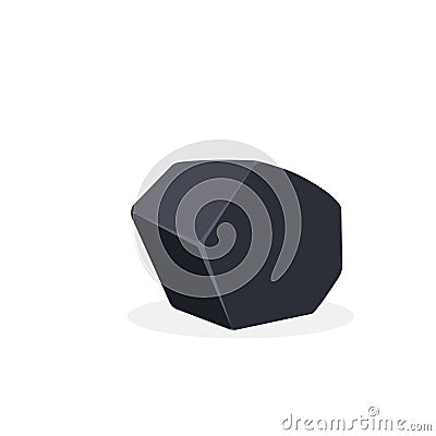 Lump of coal icon. Clipart image Vector Illustration