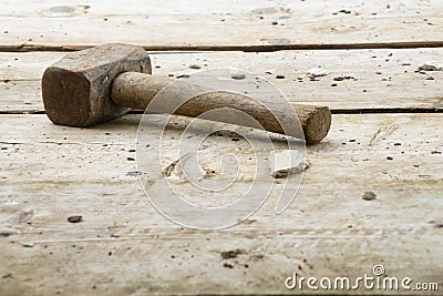 Lump hammer on a building / construction site Stock Photo