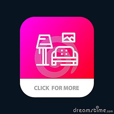 Lump, Room, Sofa, Gallery Mobile App Button. Android and IOS Line Version Vector Illustration