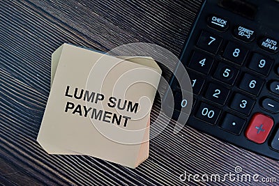 Lump Sum Payment write on sticky notes isolated on Wooden Table Stock Photo