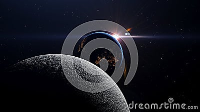 Luna eclipse in space Stock Photo