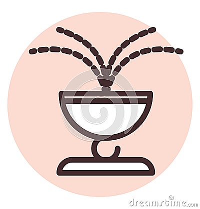 Luna park fountain, icon Vector Illustration