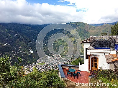 MOUNTAIN SIDE CAFE, BANOS ECUADOR Editorial Stock Photo