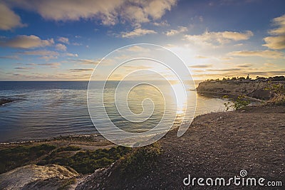 Lunada Bay at Sunset Stock Photo