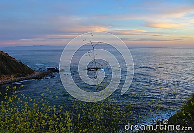 Lunada Bay Sunset, Palos Verdes Peninsula, Los Angeles, California Stock Photo