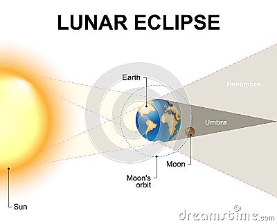 Lunar eclipse Vector Illustration