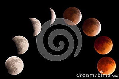 Lunar Eclipse Montage Stock Photo