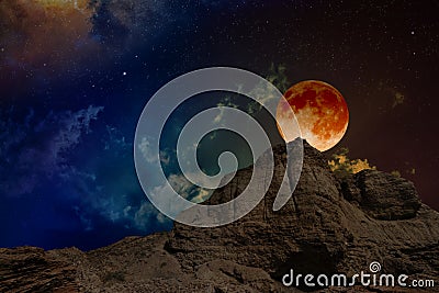 Lunar eclipse, mysterious natural phenomenon Stock Photo