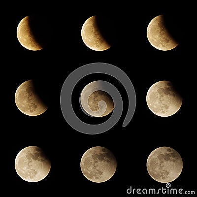 Lunar eclipse series Stock Photo