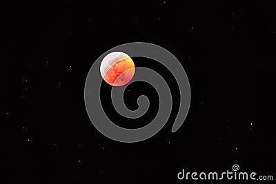 Lunar Eclipse total wolf supermoon Stock Photo