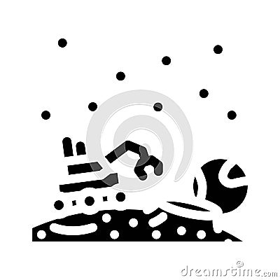 lunar exploration space exploration glyph icon vector illustration Vector Illustration