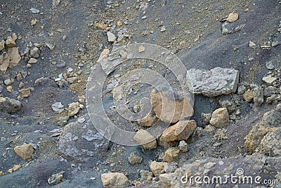 Lunar landscape-like Quarry with loose Subsoil Stock Photo