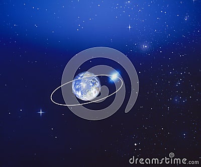 Lunar Orbit Around the Earth Stock Photo