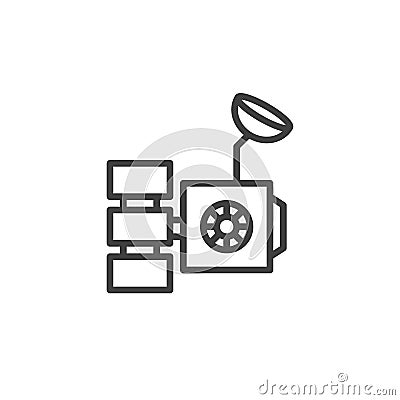 Lunar Satellite line icon Vector Illustration