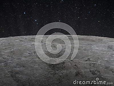 Lunar surface Cartoon Illustration