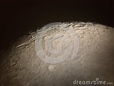 Lunar surface and craters Stock Photo