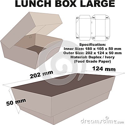 Lunch Box Large Vector Diecutting Vector Illustration