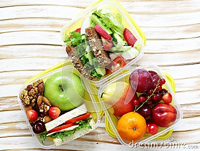 Lunch box for healthy eating Stock Photo