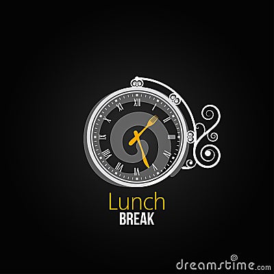 Lunch clock concept design background Vector Illustration